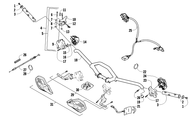 Parts Diagram for Arctic Cat 2011 CF8 1.5 LTD SNO PRO SNOWMOBILE HANDLEBAR AND CONTROLS