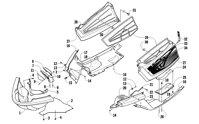 Parts Diagram for Arctic Cat 2011 CF8 SNOWMOBILE BELLY PAN ASSEMBLY