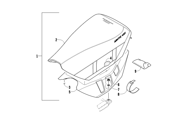 Parts Diagram for Arctic Cat 2011 CF8 1.5 LTD SNO PRO SNOWMOBILE SEAT ASSEMBLY