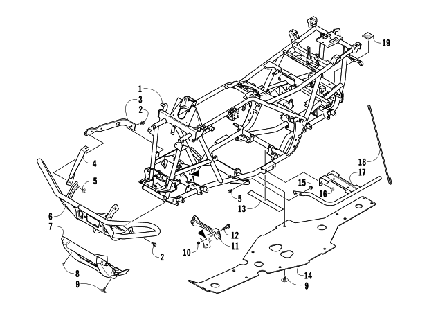 Parts Diagram for Arctic Cat 2009 700 H1 EFI 4X4 AUTOMATIC ATV FRAME AND RELATED PARTS