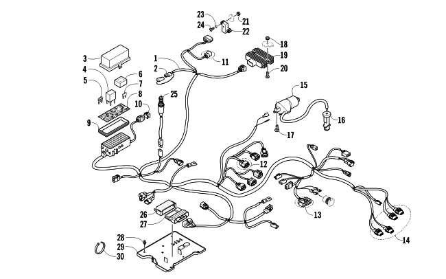 Parts Diagram for Arctic Cat 2012 700 ATV WIRING HARNESS ASSEMBLY