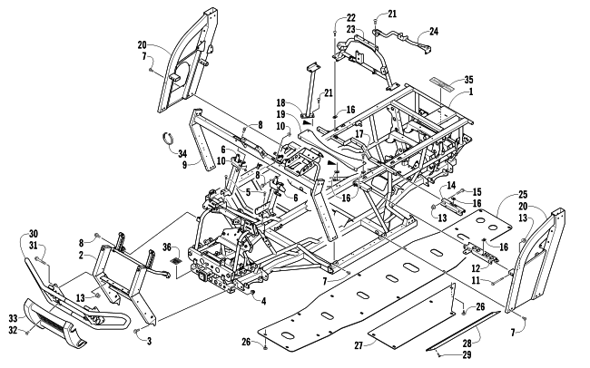 Parts Diagram for Arctic Cat 2011 PROWLER 700 HDX ATV FRAME AND RELATED PARTS