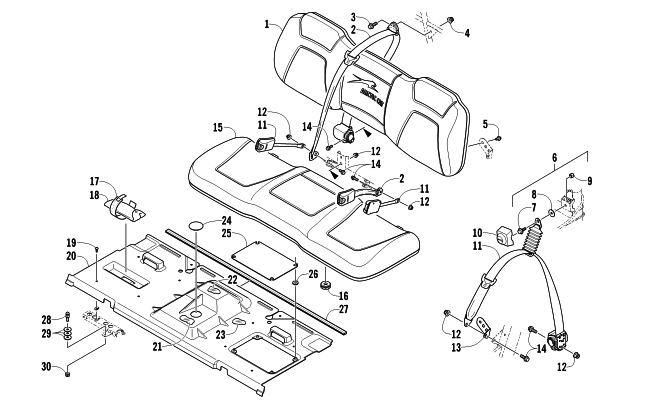 Parts Diagram for Arctic Cat 2011 PROWLER 700 HDX ATV SEAT ASSEMBLY