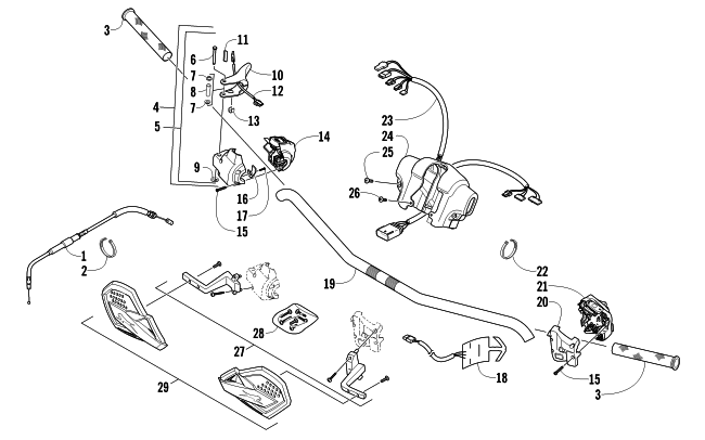 Parts Diagram for Arctic Cat 2011 Z1 TURBO LXR LTD SNOWMOBILE HANDLEBAR AND CONTROLS