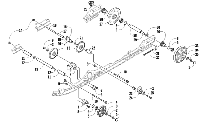 Parts Diagram for Arctic Cat 2011 F8 EXT SNO PRO SNOWMOBILE IDLER WHEEL ASSEMBLY