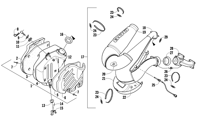 Parts Diagram for Arctic Cat 2011 F8 EXT SNO PRO SNOWMOBILE EXHAUST ASSEMBLY