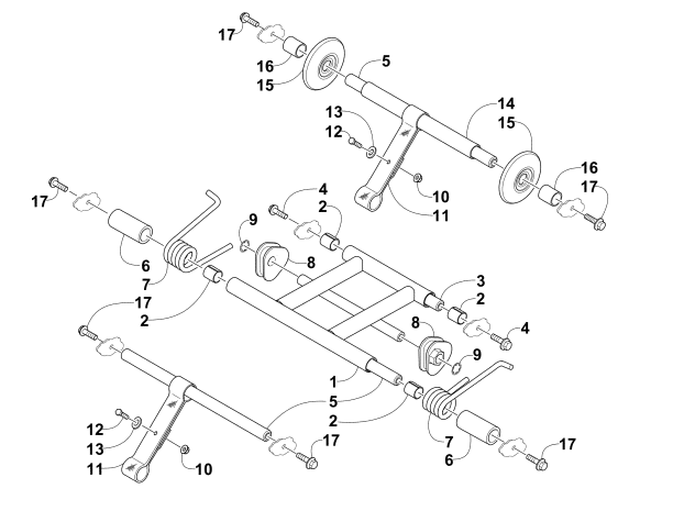 Parts Diagram for Arctic Cat 2013 AC SNO PRO 120 SNOWMOBILE REAR SUSPENSION ARM ASSEMBLY