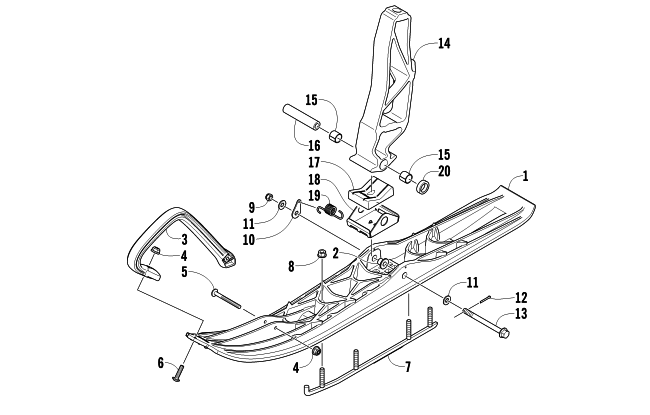 Parts Diagram for Arctic Cat 2011 ARCTIC CAT SNO PRO 600 CROSS COUNTRY SNOWMOBILE SKI AND SPINDLE ASSEMBLY