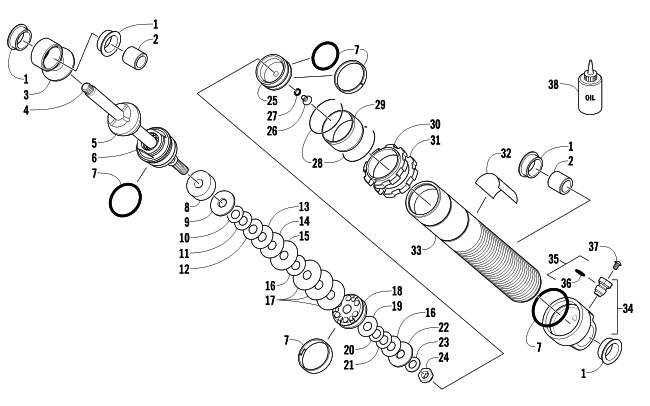 Parts Diagram for Arctic Cat 2013 SNO PRO 500 SNOWMOBILE FRONT SUSPENSION SHOCK ABSORBER