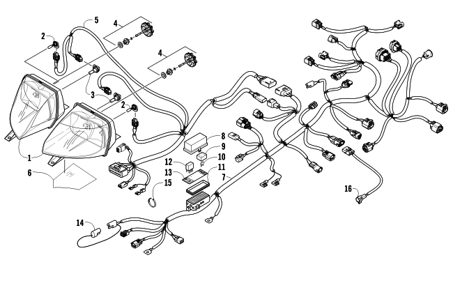 Parts Diagram for Arctic Cat 2011 Z1 LXR SNOWMOBILE HEADLIGHT AND WIRING ASSEMBLIES