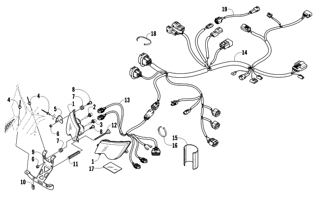 Parts Diagram for Arctic Cat 2011 ARCTIC CAT SNO PRO 500 SNOWMOBILE HEADLIGHT AND WIRING ASSEMBLY