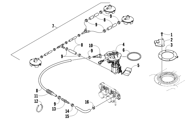Parts Diagram for Arctic Cat 2012 ARCTIC CAT SNO PRO 500 SNOWMOBILE FUEL PUMP ASSEMBLY