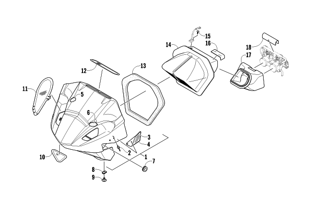 Parts Diagram for Arctic Cat 2014 SNO PRO 500 SNOWMOBILE AIR SILENCER ASSEMBLY