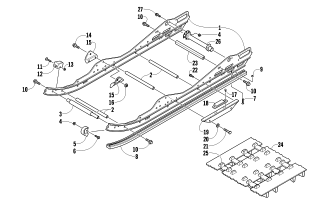 Parts Diagram for Arctic Cat 2014 SNO PRO 500 SNOWMOBILE SLIDE RAIL AND TRACK ASSEMBLY