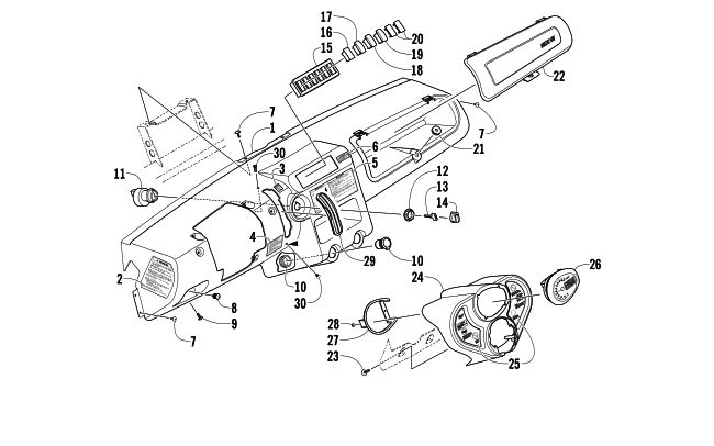 Parts Diagram for Arctic Cat 2011 PROWLER 700 HDX ATV DASH ASSEMBLY