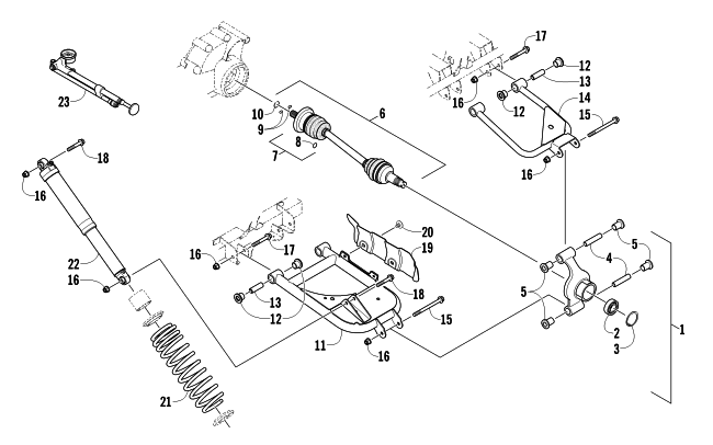 Parts Diagram for Arctic Cat 2011 PROWLER 700 HDX ATV REAR SUSPENSION ASSEMBLY