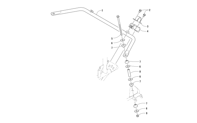 Parts Diagram for Arctic Cat 2016 HDX 700 XT ATV SWAY BAR ASSEMBLY