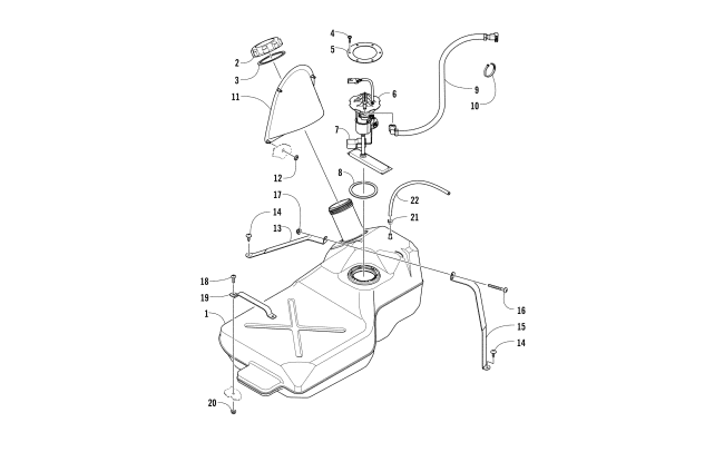Parts Diagram for Arctic Cat 2012 PROWLER 550 XT ATV GAS TANK ASSEMBLY