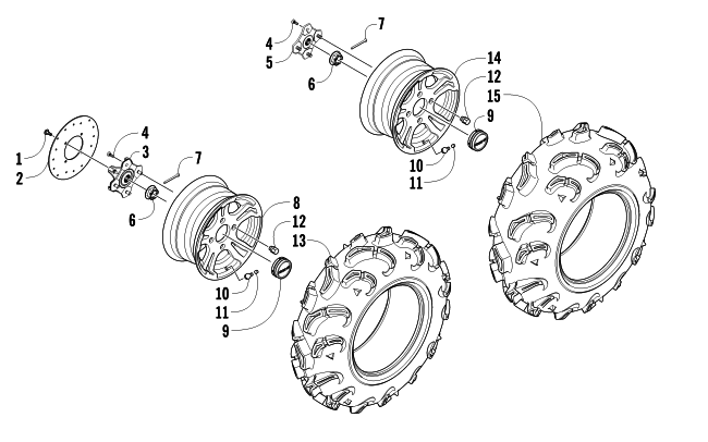 Parts Diagram for Arctic Cat 2012 700 MUD PRO ATV WHEEL AND TIRE ASSEMBLY