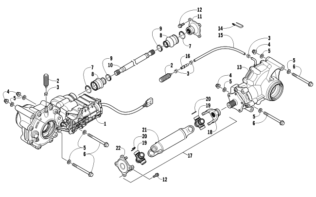 Parts Diagram for Arctic Cat 2011 PROWLER 700 HDX ATV DRIVE TRAIN ASSEMBLY