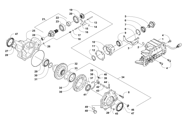Parts Diagram for Arctic Cat 2011 PROWLER 700 HDX ATV FRONT DRIVE GEARCASE ASSEMBLY