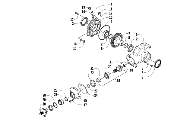 Parts Diagram for Arctic Cat 2011 PROWLER 700 HDX ATV REAR DRIVE GEARCASE ASSEMBLY