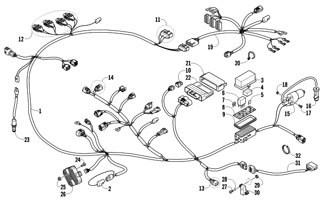 Parts Diagram for Arctic Cat 2011 PROWLER 700 HDX ATV WIRING HARNESS ASSEMBLY