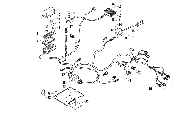 Parts Diagram for Arctic Cat 2011 650 H1 ATV WIRING HARNESS ASSEMBLY