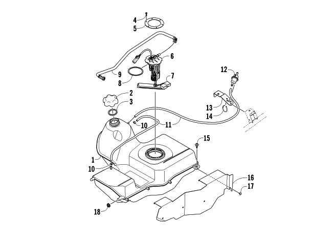 Parts Diagram for Arctic Cat 2012 TRV 450 GT ATV GAS TANK ASSEMBLY