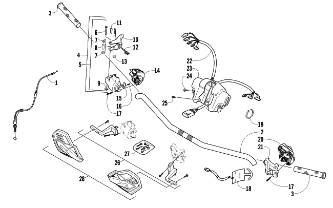 Parts Diagram for Arctic Cat 2011 F8 LXR SNO PRO LTD SNOWMOBILE HANDLEBAR AND CONTROLS