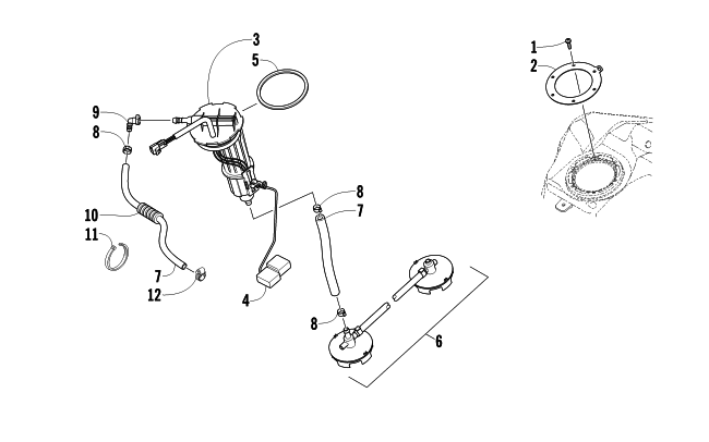 Parts Diagram for Arctic Cat 2011 F8 LXR SNOWMOBILE FUEL PUMP ASSEMBLY