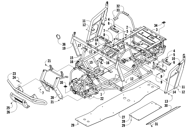 Parts Diagram for Arctic Cat 2012 PROWLER 700 XTX ATV FRAME AND RELATED PARTS