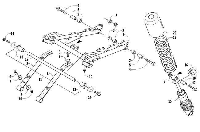 Parts Diagram for Arctic Cat 2014 SNO PRO 500 SNOWMOBILE REAR SUSPENSION FRONT ARM ASSEMBLY