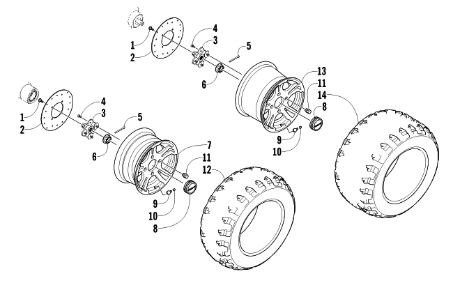Parts Diagram for Arctic Cat 2011 PROWLER 700 HDX ATV WHEEL AND TIRE ASSEMBLY