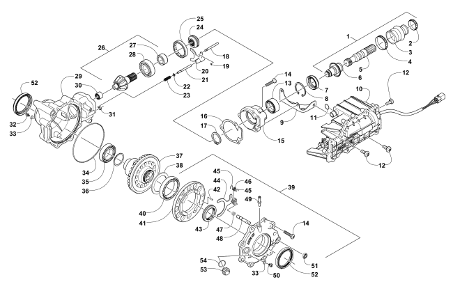 Parts Diagram for Arctic Cat 2009 550 H1 EFI 4X4 AUTOMATIC ATV FRONT DRIVE GEARCASE ASSEMBLY