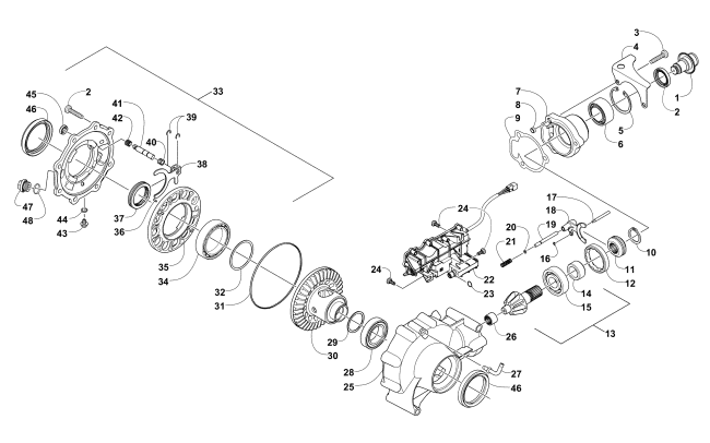Parts Diagram for Arctic Cat 2011 PROWLER 550 XT ATV FRONT DRIVE GEARCASE ASSEMBLY