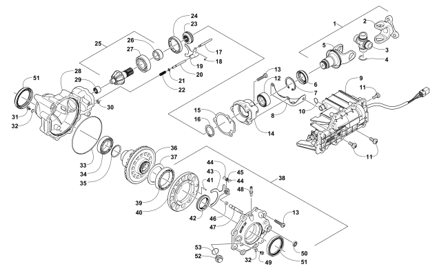 Parts Diagram for Arctic Cat 2009 PROWLER 1000 XTZ 4X4 ATV FRONT DRIVE GEARCASE ASSEMBLY