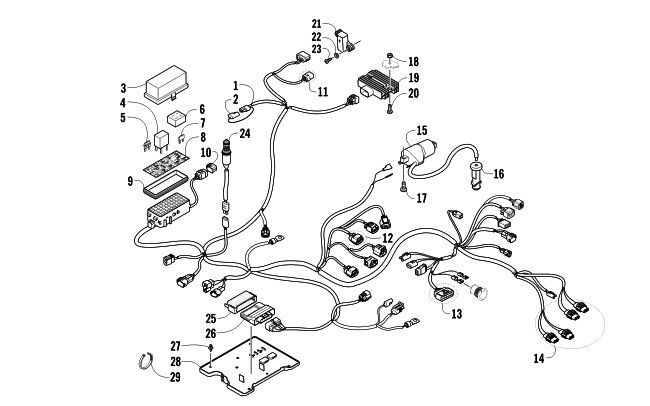 Parts Diagram for Arctic Cat 2011 700s H1 EFI TBX ATV WIRING HARNESS ASSEMBLY