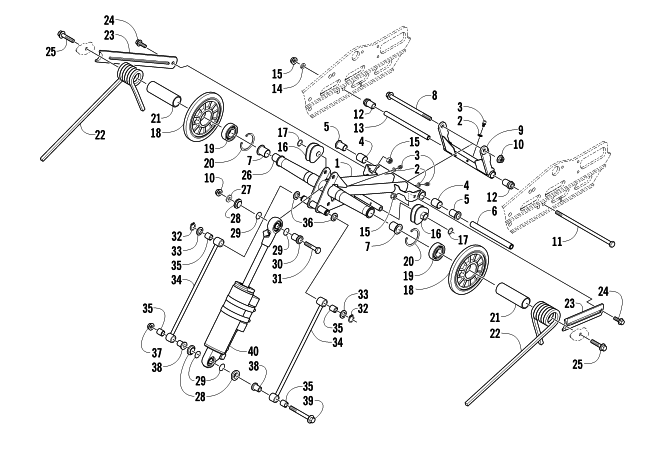 Parts Diagram for Arctic Cat 2011 ARCTIC CAT SNO PRO 600 CROSS COUNTRY SNOWMOBILE REAR SUSPENSION REAR ARM ASSEMBLY
