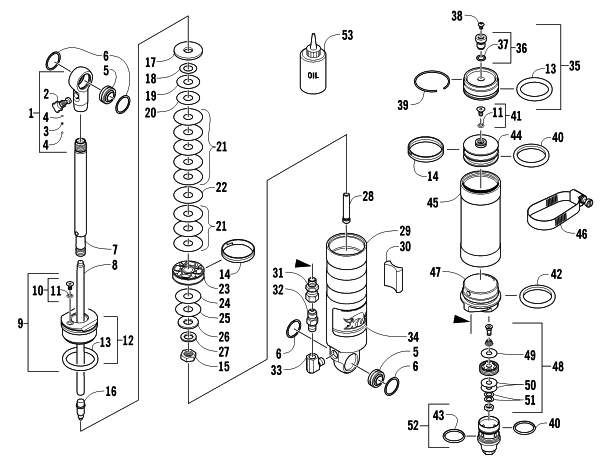 Parts Diagram for Arctic Cat 2011 ARCTIC CAT SNO PRO 600 SNOWMOBILE REAR SUSPENSION REAR ARM SHOCK ABSORBER