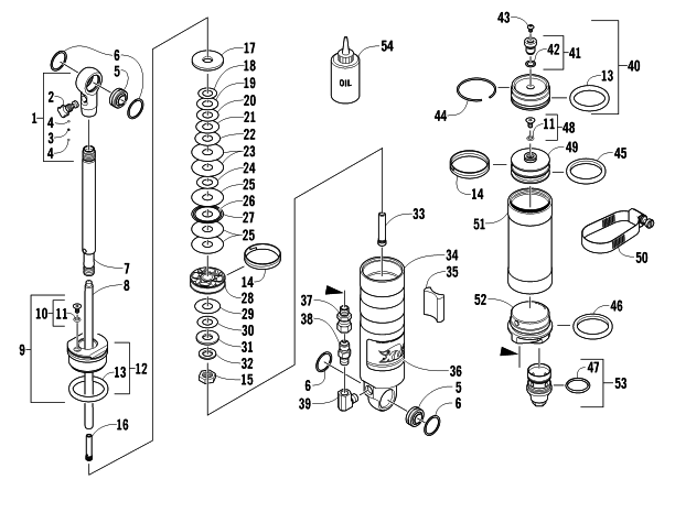 Parts Diagram for Arctic Cat 2011 ARCTIC CAT SNO PRO 600 CROSS COUNTRY SNOWMOBILE REAR SUSPENSION REAR ARM SHOCK ABSORBER