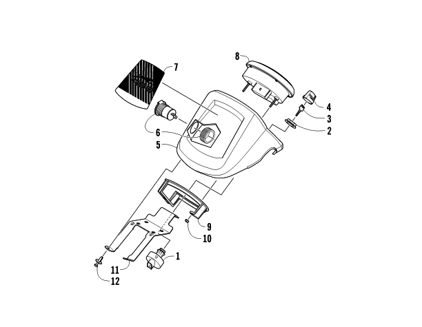 Parts Diagram for Arctic Cat 2011 TRV 450 EFI ATV INSTRUMENT POD ASSEMBLY