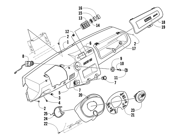 Parts Diagram for Arctic Cat 2011 PROWLER 1000 H2 EFI XTZ ATV DASH ASSEMBLY