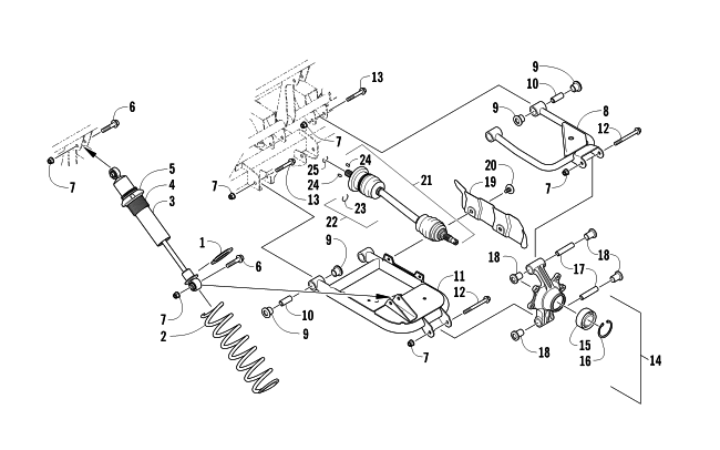 Parts Diagram for Arctic Cat 2013 PROWLER 1000 XTZ ATV REAR SUSPENSION ASSEMBLY
