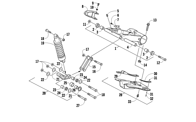Parts Diagram for Arctic Cat 2015 300 DVX CAT ATV REAR SUSPENSION ASSEMBLY