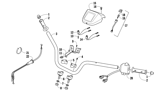 Parts Diagram for Arctic Cat 2011 90 2X4 UTILITY ATV HANDLEBAR AND CONTROL ASSEMBLY