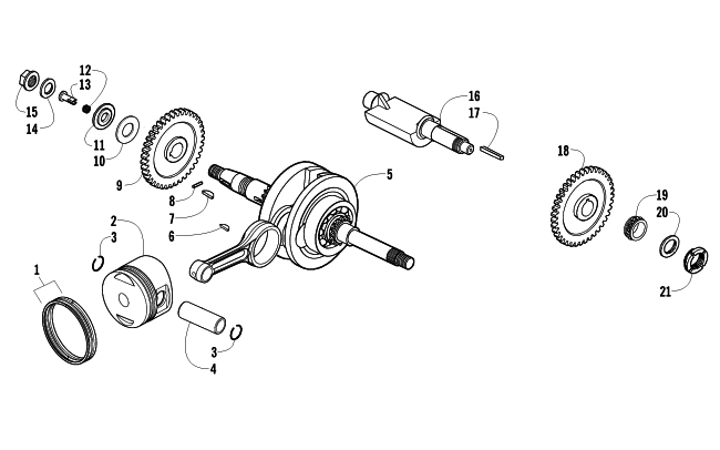 Parts Diagram for Arctic Cat 2014 150 UTILITY ATV PISTON AND CRANKSHAFT ASSEMBLY