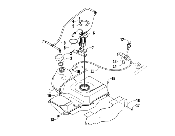 Parts Diagram for Arctic Cat 2012 TRV 1000 CRUISER ATV GAS TANK ASSEMBLY