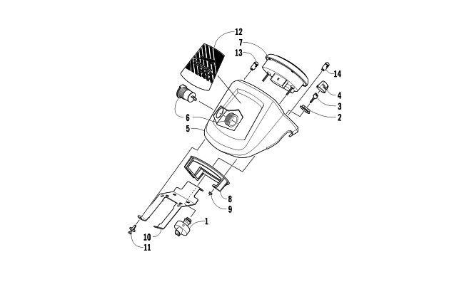 Parts Diagram for Arctic Cat 2011 700 DIESEL ATV INSTRUMENT POD ASSEMBLY