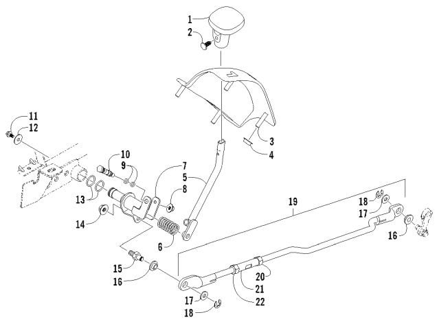 Parts Diagram for Arctic Cat 2012 700 DIESEL ATV SHIFT LEVER ASSEMBLY